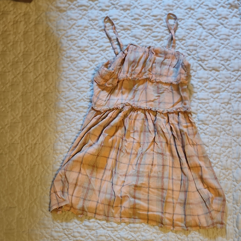 Treasure & Bond Peach Plaid Dress